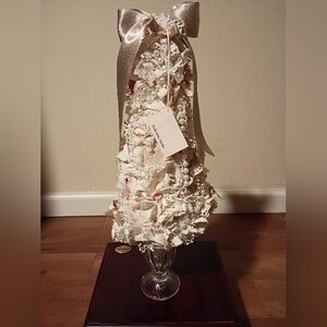 Vintage Ladstone Studio's Shabby Chic Decorative Tree with Satin Bow